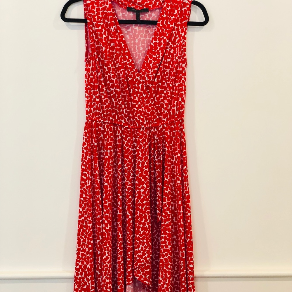 BCBG red faux wrap dress